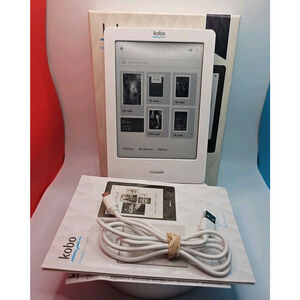 Kobo N905 Touch Edition eReader Tablet 6" Display White With Purple Back In Box